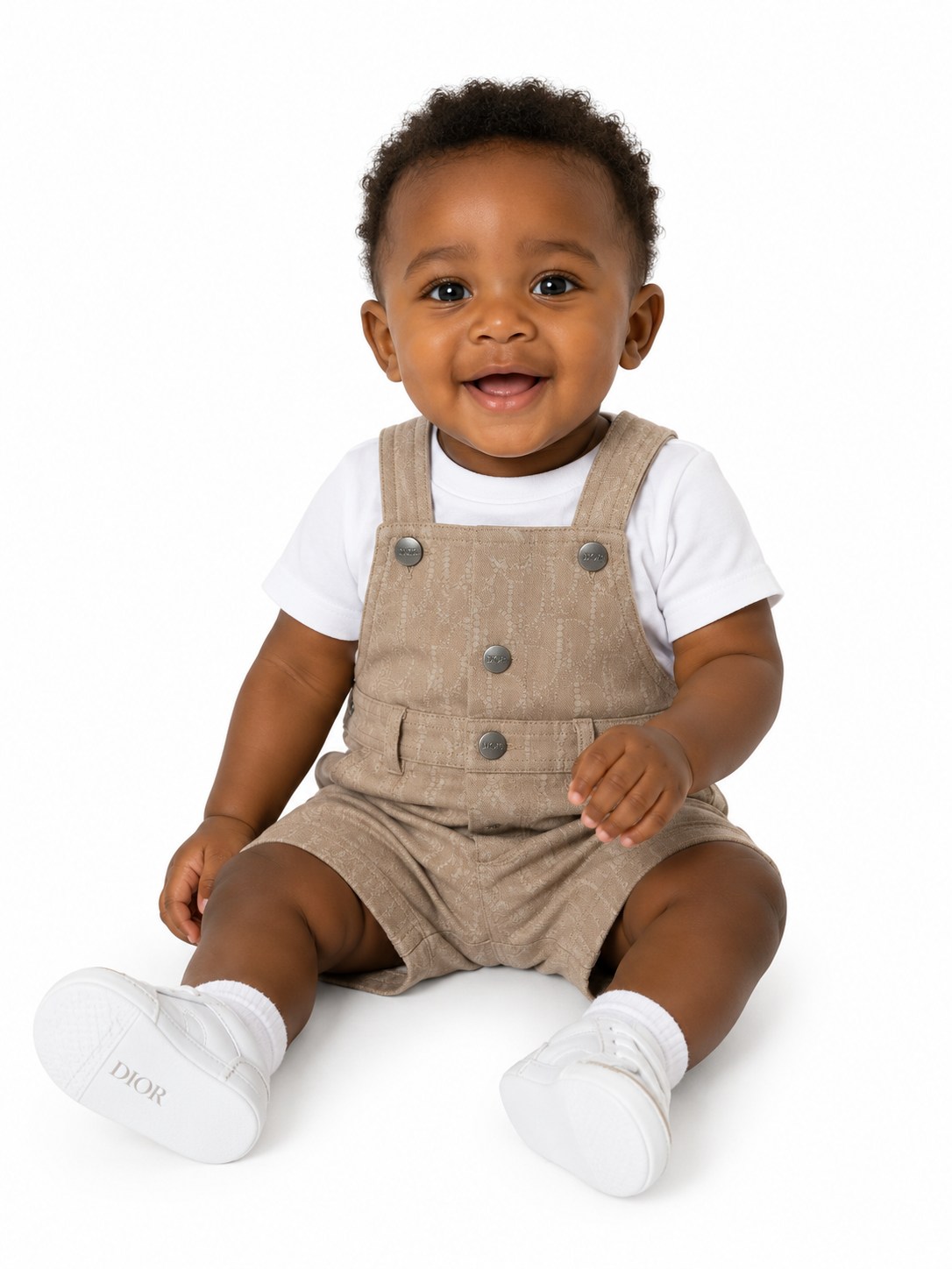 Dior Oblique Short Dungaree Set 9M - Luxurious Comfort